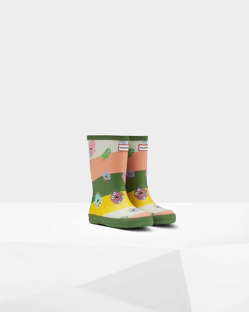 Botas De Agua Hunter Niños Original First Classic Scribble Print - Verde - Argentina 5098HZCBS